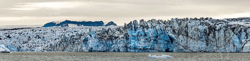 Jokulsarlon Glacier Lagoon in the eastern part of Iceland during a cloudy day