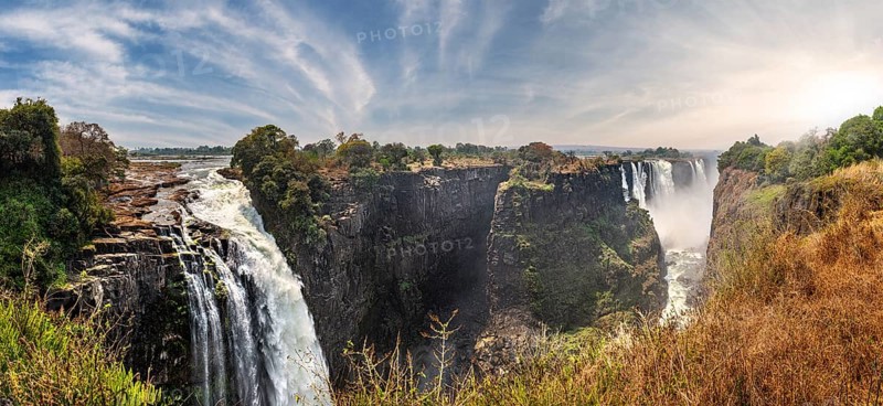 The great Victoria Falls (view from Zimbabwe side) during dry season