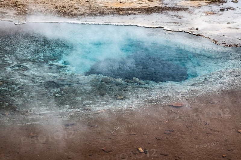 Hot springs in Haukadalur geothermal area along the golden circle, western Iceland
