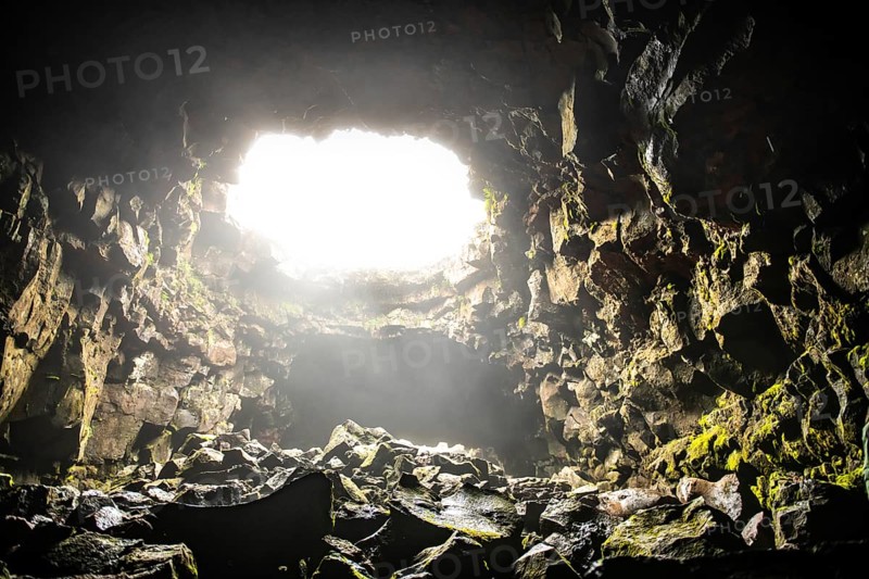 Old Icelandic Lava Tunnel as tourist attraction