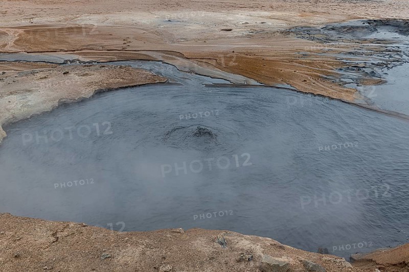 Mud Pots in the Hverir Geothermal Area, north Iceland