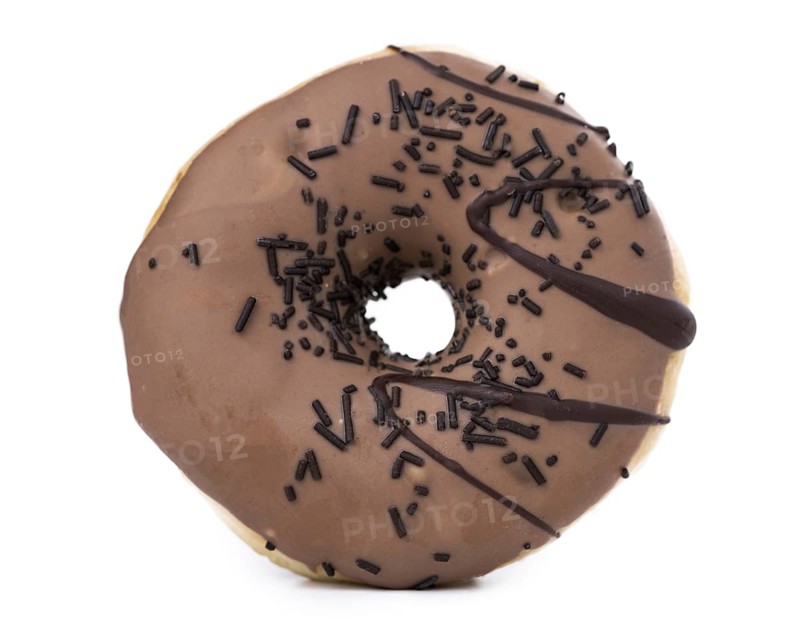 Some fresh made Donuts isolated on white background (close-up shot)