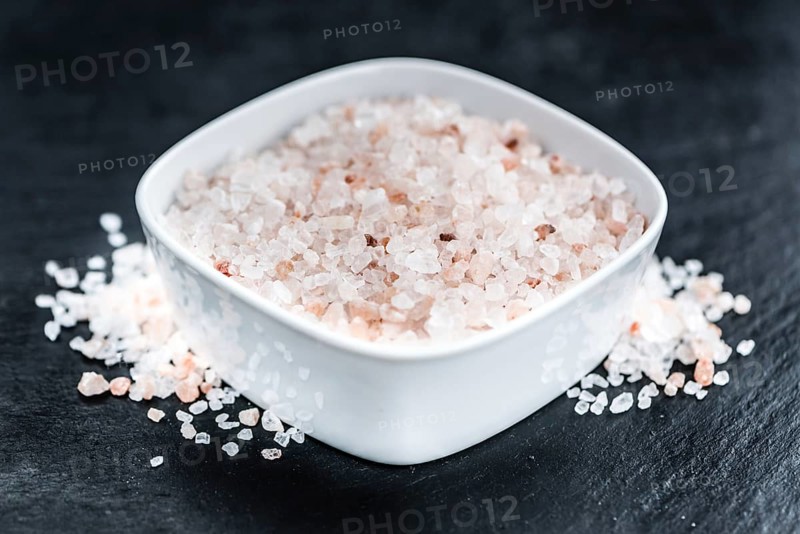 Some Pink Salt on a vintage slate slab (selective focus)