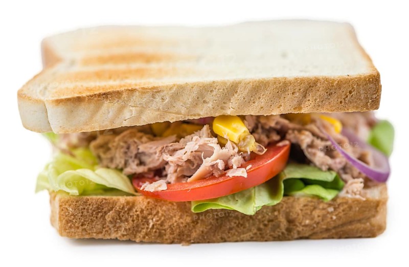 Fresh made Tuna Sandwich (isolated on white)