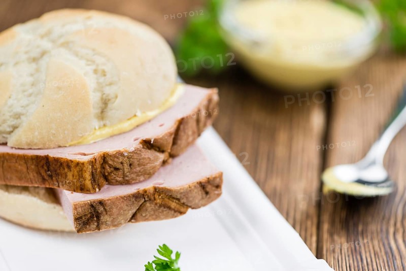 Meat Loaf on rustic wooden background (close-up shot)