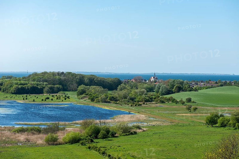 View from Hatbakken Fakkebjerg, Bagenkop, Langeland, Lake, Fyn County, South Fyn Geopark, Det Sydynske Ohav, Denmark, Europe