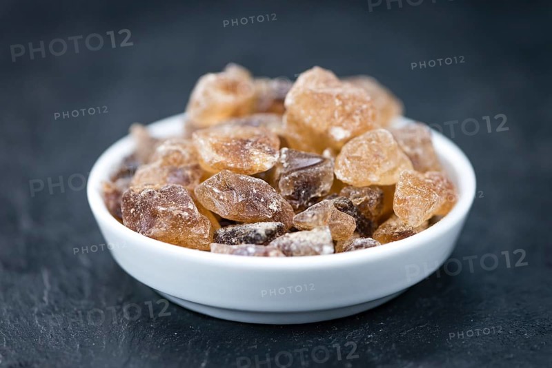 Slate slab with brown Rock Candy (close-up shot, selective focus)