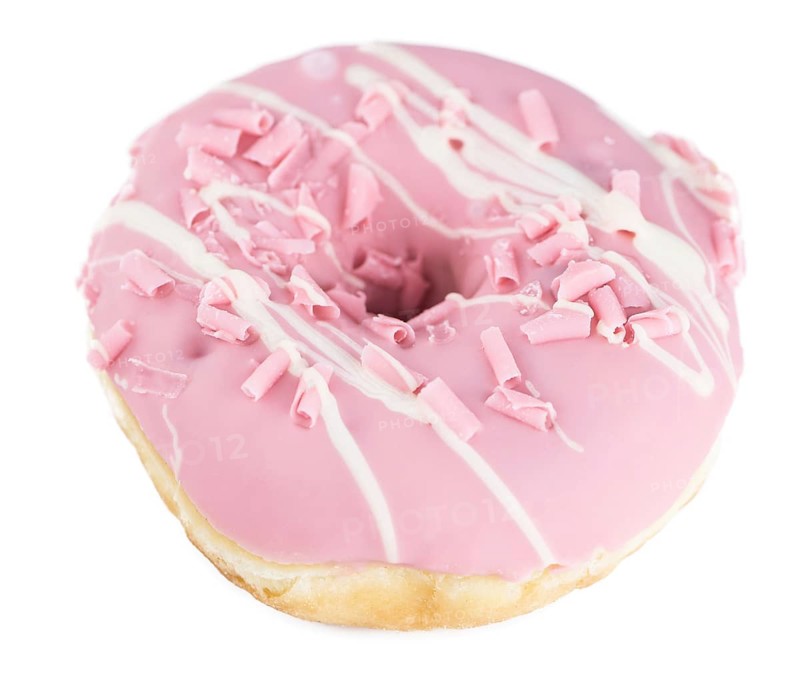 Donuts isolated on white background with a soft shadow (close-up shot)