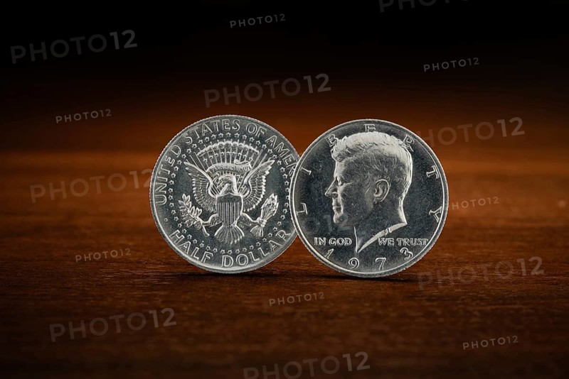 Half US Dollar, 50 cent coin, John F. Kennedy, 1973