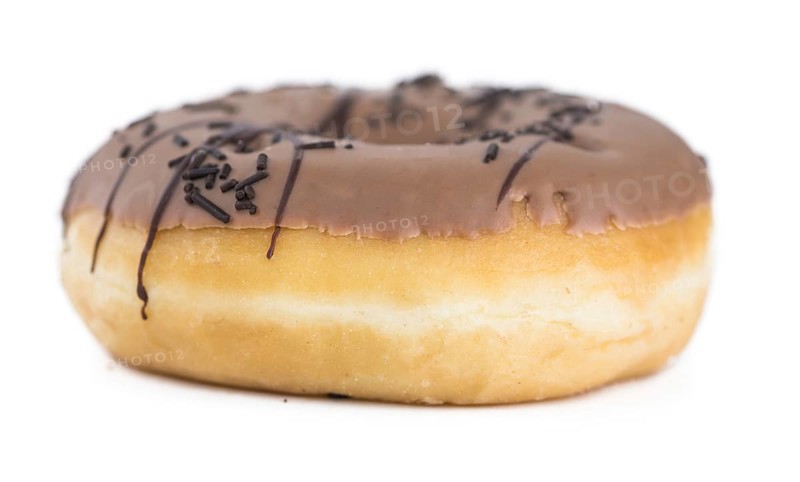 Donuts isolated on white background with a soft shadow (close-up shot)