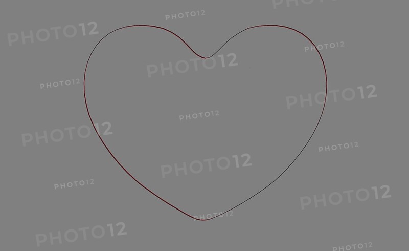 A minimalist heart outline on a grey background with red and black lines, background image