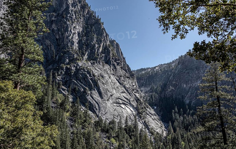 Gorge in Yosemite National Park with a small creek