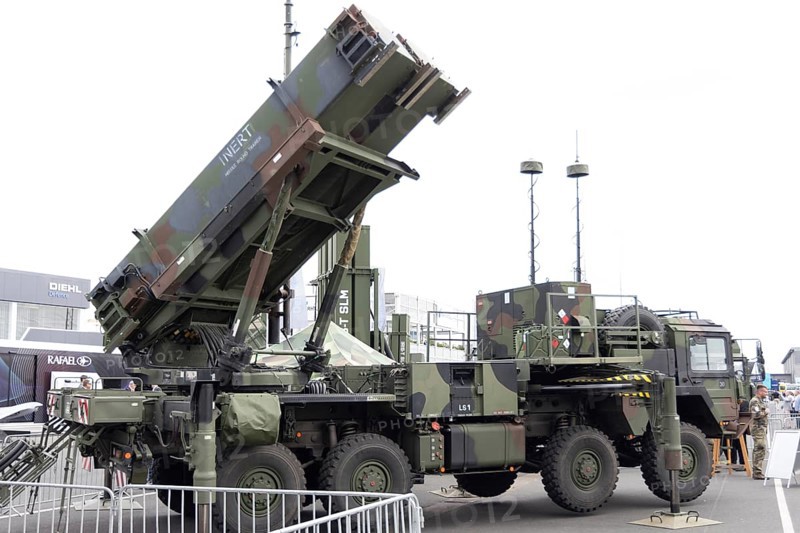 IRIS-T SLM vehicle of the PATRIOT (Phased Array Tracking Radar to Intercept on Target) air defence missile system at the International Aerospace Exhibition at the Berlin ExpoCenter Airport, Berlin, 05.06.2024