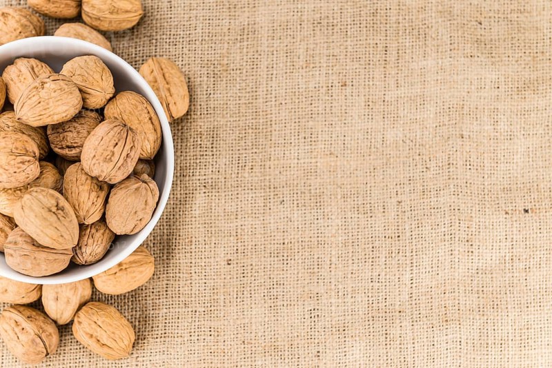 Portion of fresh Walnuts (close-up shot, selective focus)