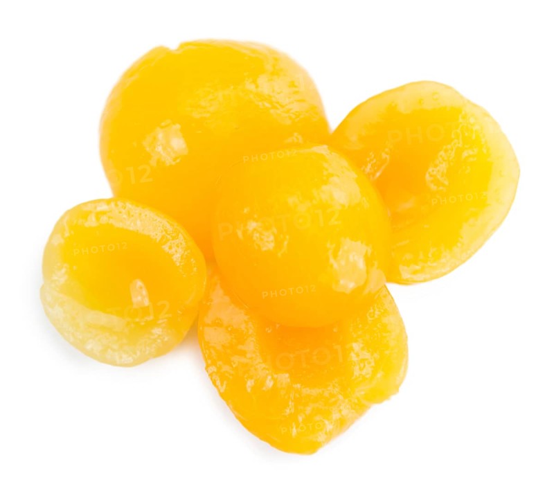 Portion of fresh made Pickled Apricots isolated on white background