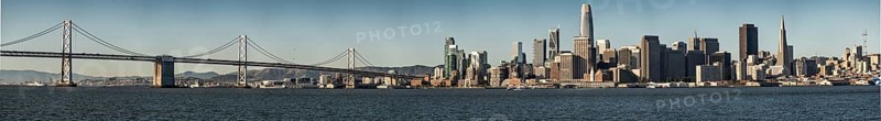 San Francisco Skyline and Oakland Bay Bridge view from Treasure Island