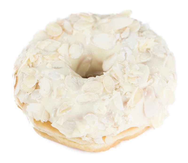 Donuts isolated on white background with a soft shadow (close-up shot)