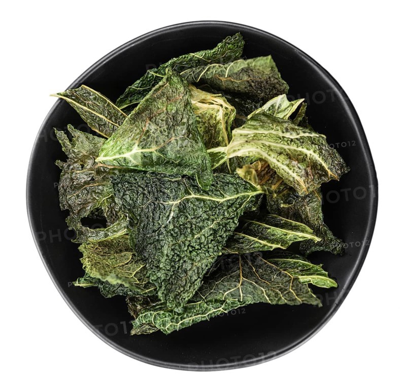 Some Savoy Chips isolated on white (selective focus)
