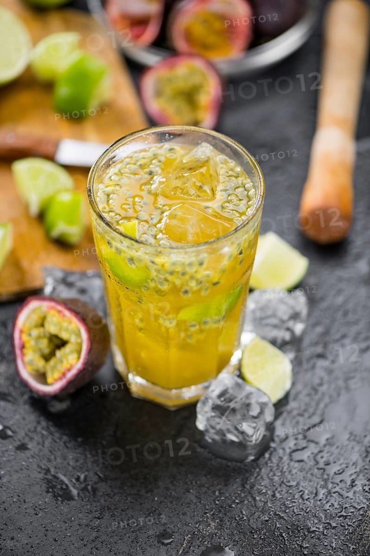 Portion of Jorge Amado Cocktail as detailed close-up shot, selective focus