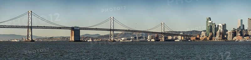 San Francisco Skyline and Oakland Bay Bridge view from Treasure Island