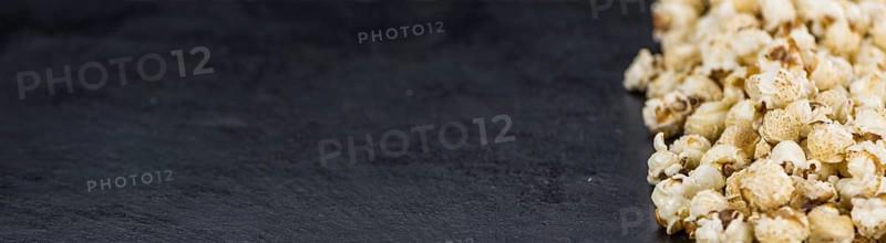 Some Popcorn on a vintage slate slab, selective focus