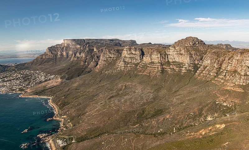 Twelve Apostles at Cape Town South Africa, aerial view, shot from a helicopter