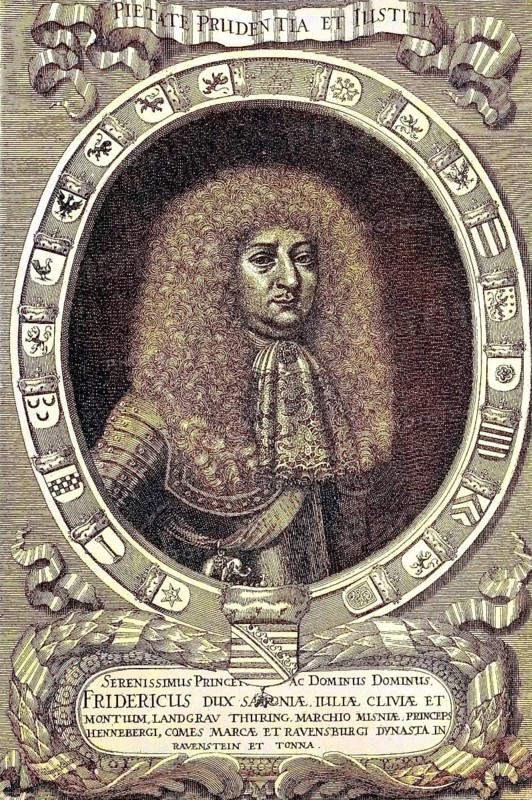 Duke Friedrich I of Saxe-Gotha-Altenburg, 15 July 1646, 2 August 1691, was a sovereign in Thuringia from the Ernestine Wettin family, digital reproduction of an original from the 19th century, original date unknown