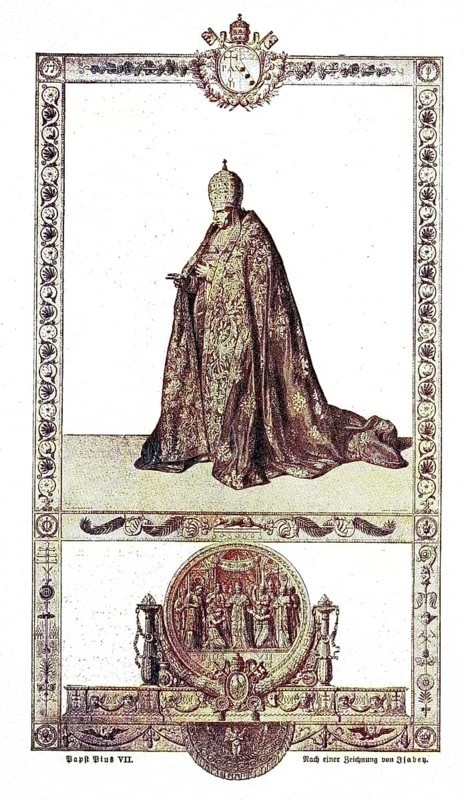 Pius VII, born Count Luigi Barnaba Niccolo Maria Chiaramonti, 14 August 1742, 20 August 1823, was Pope from 1800 until his death, digital reproduction of an original from the 19th century, original date unknown