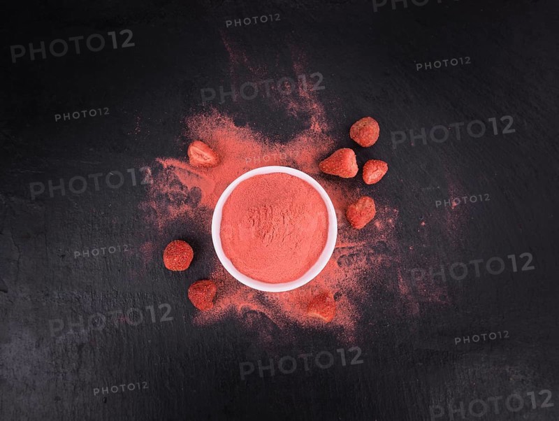 Instant Strawberries on a vintage background as detailed close-up shot, selective focus