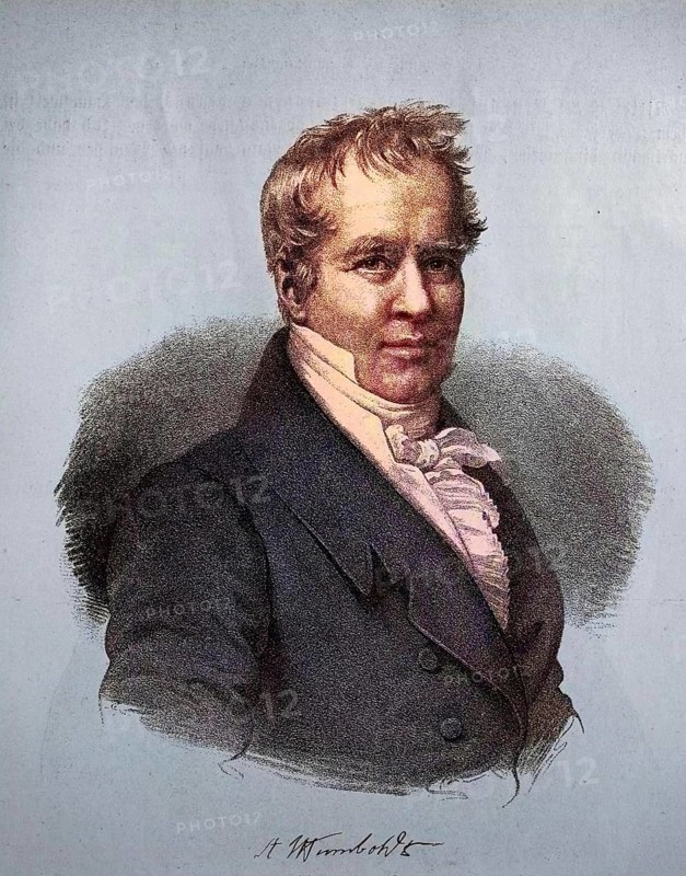 Friedrich Wilhelm Heinrich Alexander von Humboldt, 14 September 1769, 6 May 1859, was a German explorer with a field of activity extending far beyond Europe, digital reproduction of an original from the 19th century, original date unknown