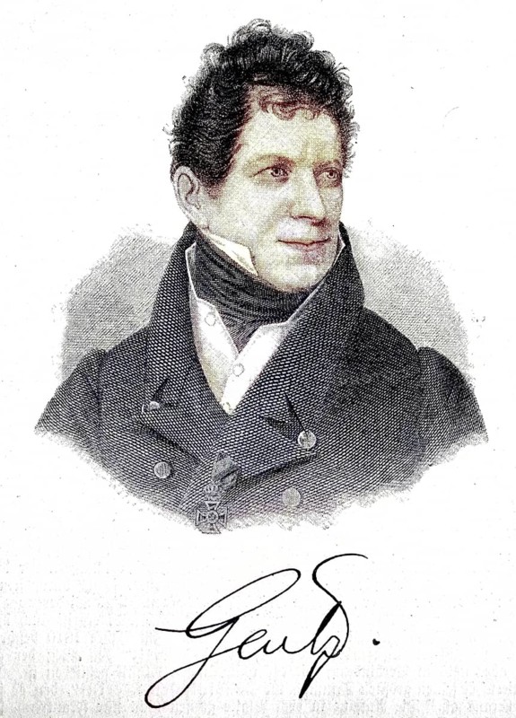 Friedrich von Gentz, 2 May 1764 - 9 June 1832, was a German-Austrian writer, state thinker and politician as well as advisor to Prince Metternich, digital reproduction of an original from the 19th century, original date unknown
