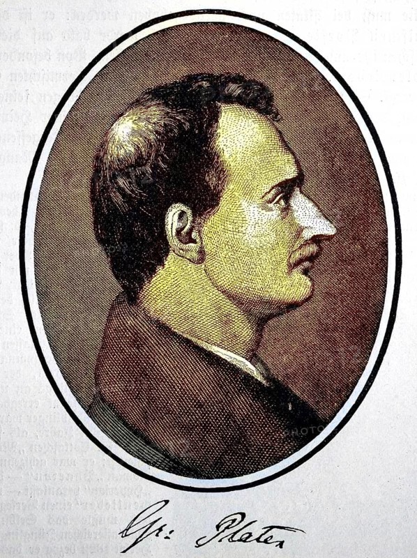 August Graf von Platen-Hallermünde, as Karl August Georg Maximilian Graf von Platen-Hallermund, 24 October 1796, 5 December 1835, was a German poet, digital reproduction of an original from the 19th century, original date unknown