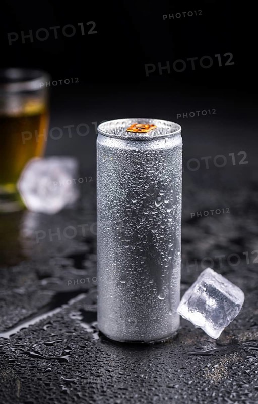Some fresh Energy Drinks on a vintage slate slab, selective focus, close-up shot