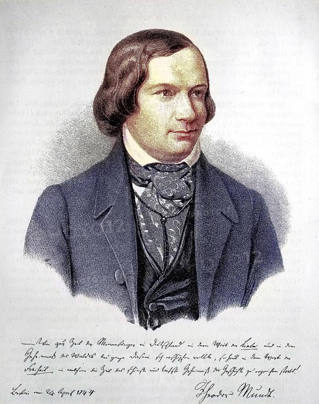 Theodor Mundt, 19 September 1808, 30 November 1861, was a German writer, digital reproduction of an original from the 19th century, original date unknown
