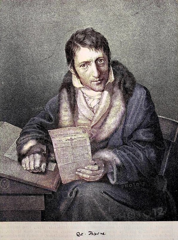 Carl Ludwig Börne, 6 May 1786, 12 February 1837, was a German journalist, literary and theatre critic, digital reproduction of an original from the 19th century, original date unknown
