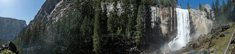 Vernal Falls panoramic view in Yosemite National Park