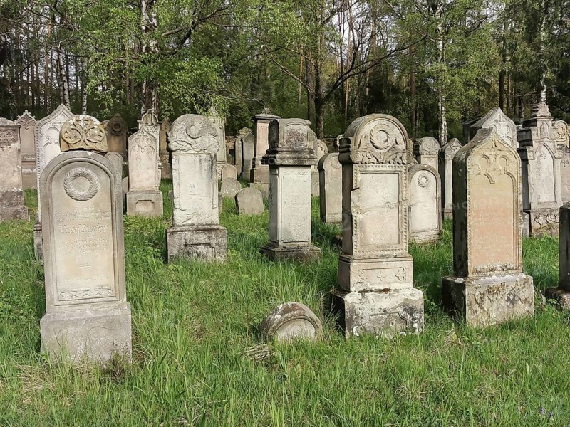 Jewish cemetery, Jewish cemetery Burgkunstadt, one of the largest Jewish country cemeteries in Bavaria, district of Lichtenfels, Upper Franconia, Germany, Europe
