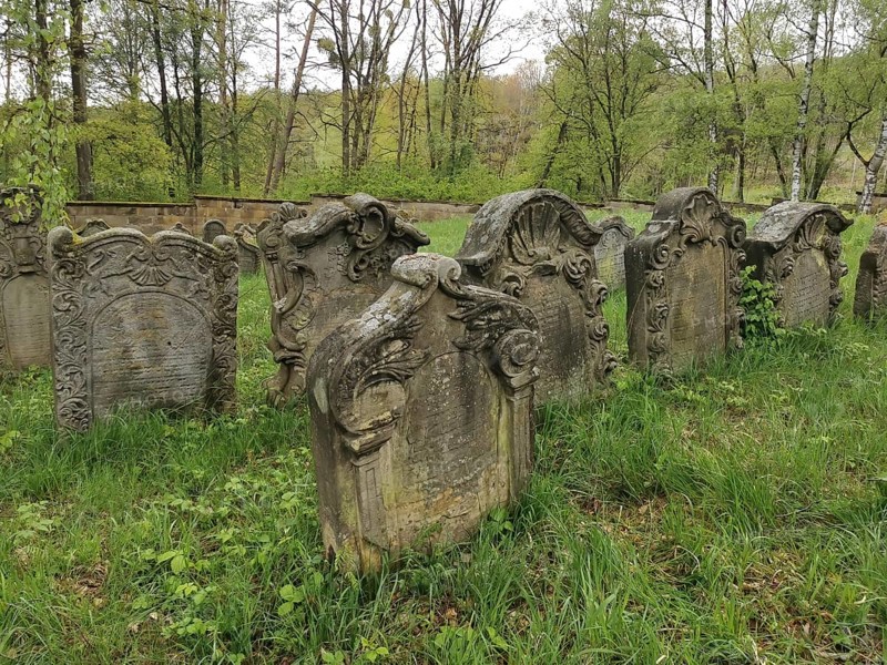 Levite graves at the Jewish cemetery, Jewish cemetery Burgkunstadt, one of the largest Jewish country cemeteries in Bavaria, district of Lichtenfels, Upper Franconia, Germany, Europe