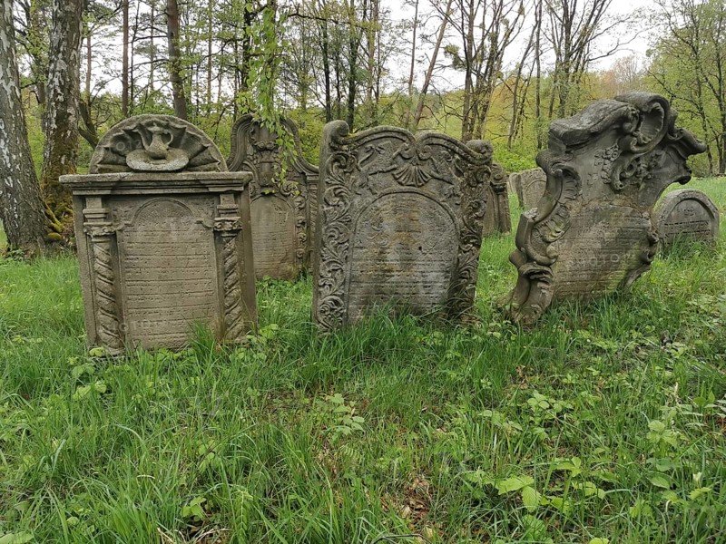 Levite graves at the Jewish cemetery, Jewish cemetery Burgkunstadt, one of the largest Jewish country cemeteries in Bavaria, district of Lichtenfels, Upper Franconia, Germany, Europe