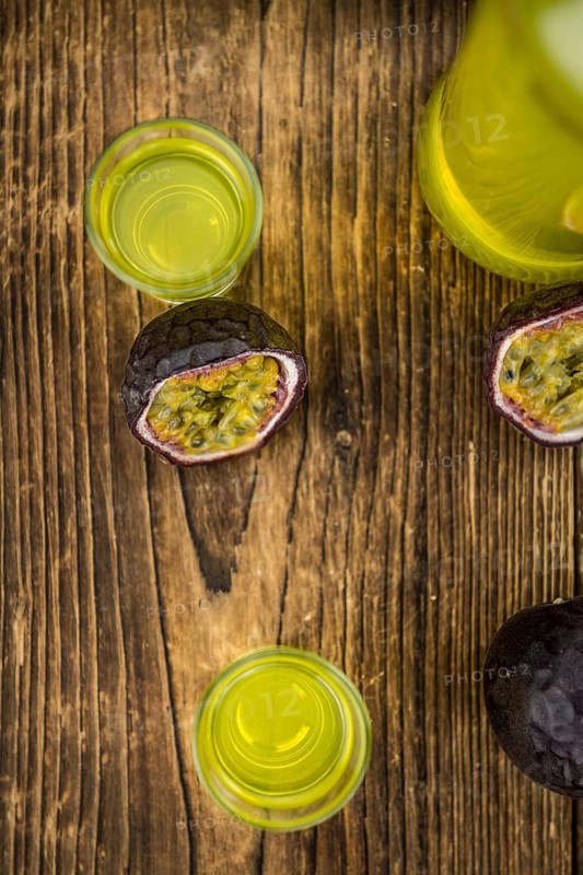Passion Fruit Liqueur as detailed close-up shot, selective focus
