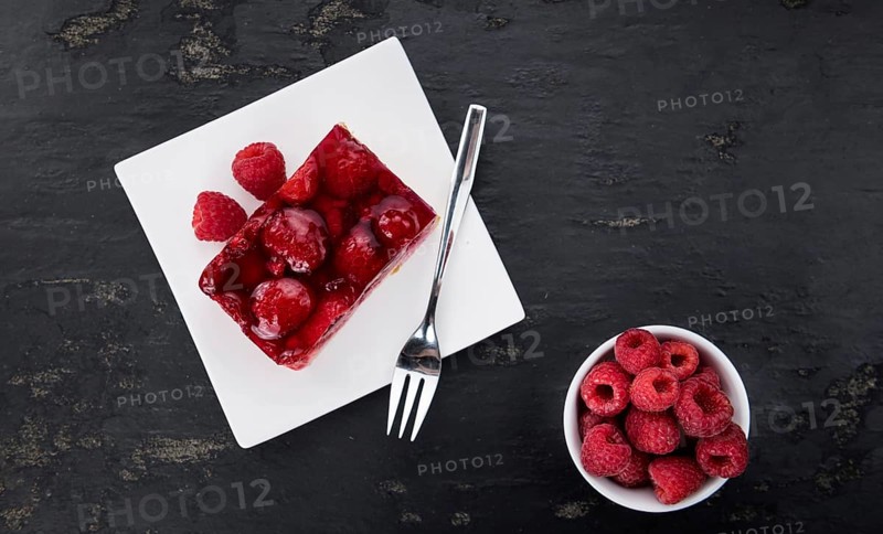Fresh homemade Raspberry Cake (selective focus, close-up shot)