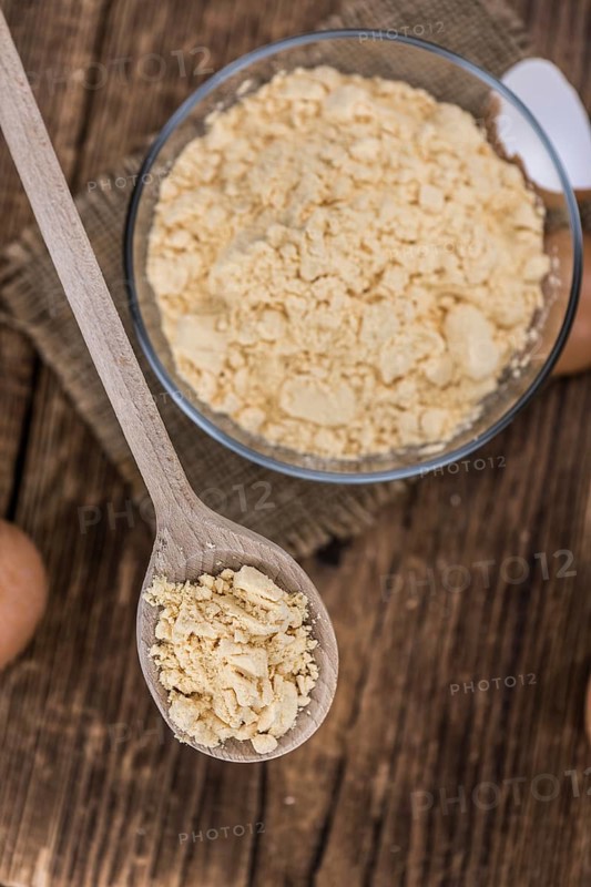 Fresh Whole Powdered Eggs as detailed close-up shot (selective focus)