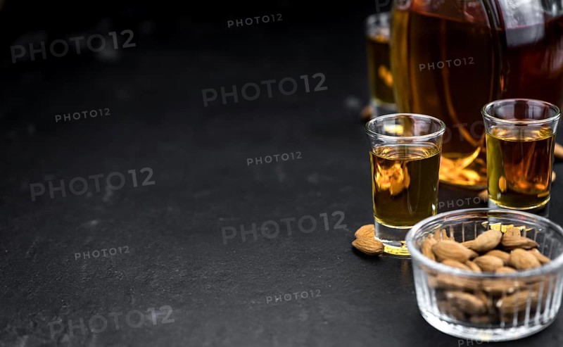 Amaretto (selective focus, detailed close-up shot)