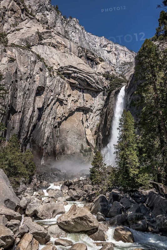 Lower Yosemite Falls at a sunny day