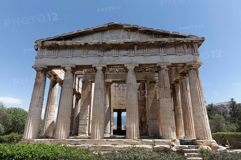Temple of Hephaestus, god of blacksmithing, Theseion, view from west, Agora, Athens, Greece, Europe