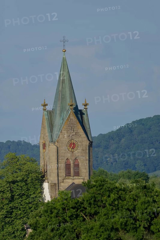 Village church in Bibersfeld, Schwäbisch Hall-Bibersfeld, church, religion, service, place of worship, building, architecture, Swabian-Franconian Forest nature park Park, Schwäbisch Hall, Hohenlohe, Heilbronn-Franconia, Germany, Europe
