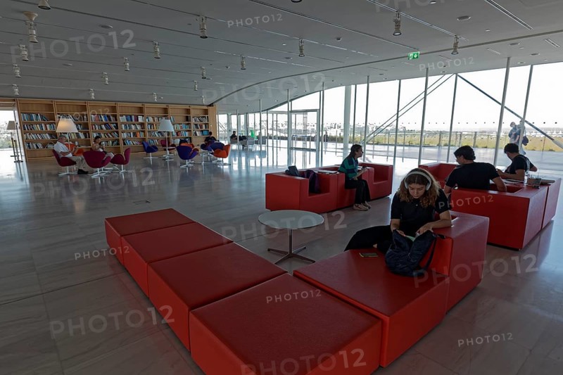 Reading room in the cultural centre of the Stavros Niarchos Foundation, architect Renzo Piano, Kallithea, metropolitan region of Athens, Attica, Greece, Europe