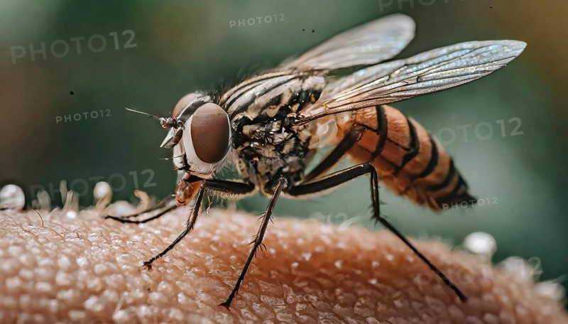 Symbol, animal, insect, close-up of a blowfly, Calliphoridae, Calliphora vicina, AI, generated, AI generated