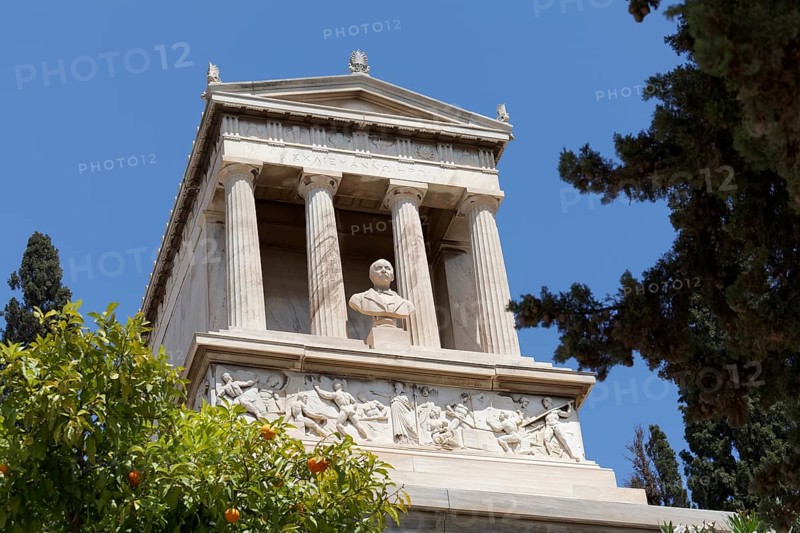 Mausoleum of the German archaeologist Heinrich Schliemann, in the form of a Doric temple, First Cemetery of Athens, Athens, Greece, Europe
