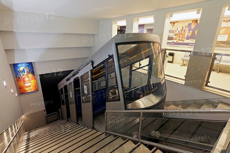 Lycabettus funicular railway at the top station, Lykavittos, Athens, Greece, Europe